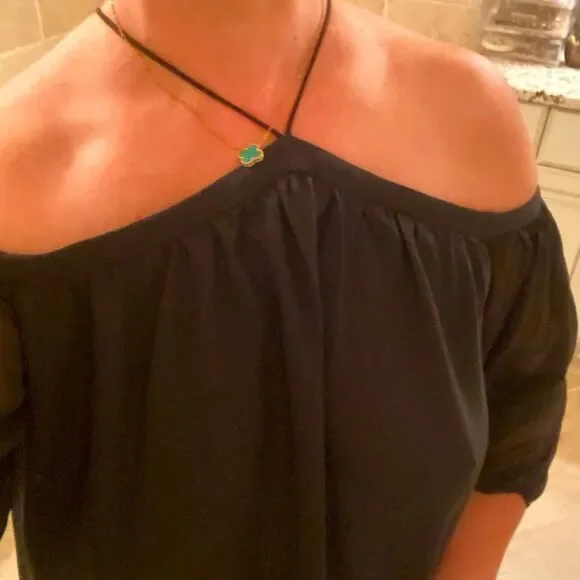 I. State NWT Off The Shoulder Chiffon Top Sz S - Picture 7 of 8